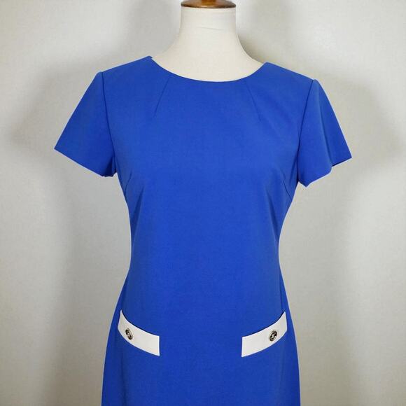 Tommy Hilfiger Blue Short Sleeve Sheath Dress - Picture 4 of 9